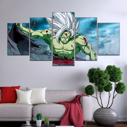 Dragon Ball Super Fused Zamasu Canvas Wall Art - 5 Piece Split Panel DBZ Anime Poster - Framed Ready to Hang Living Room Man Cave Decor - DR5136