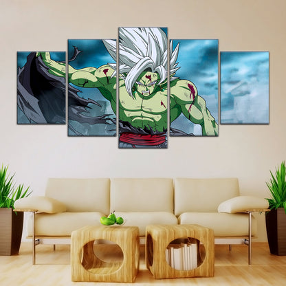 Dragon Ball Super Fused Zamasu Canvas Wall Art - 5 Piece Split Panel DBZ Anime Poster - Framed Ready to Hang Living Room Man Cave Decor - DR5136