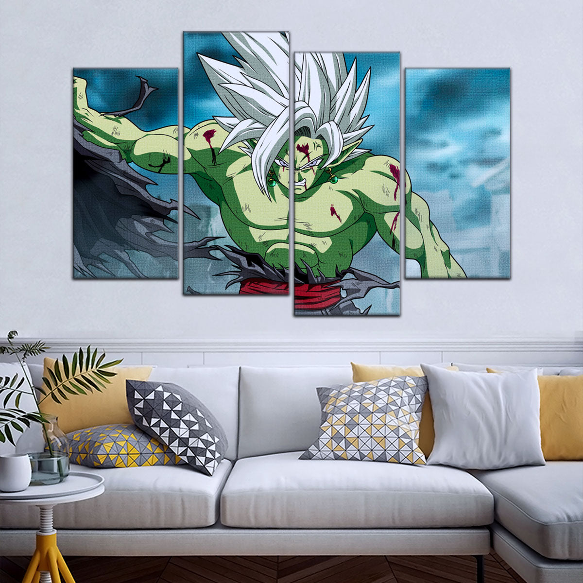 Dragon Ball Super Fused Zamasu Canvas Wall Art - 5 Piece Split Panel DBZ Anime Poster - Framed Ready to Hang Living Room Man Cave Decor - DR5136