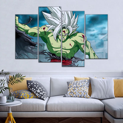 Dragon Ball Super Fused Zamasu Canvas Wall Art - 5 Piece Split Panel DBZ Anime Poster - Framed Ready to Hang Living Room Man Cave Decor - DR5136