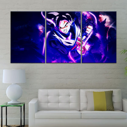 Dragon Ball Super Goku Black Canvas Wall Art - 5 Piece Split Panel DBZ Anime Poster - Framed Ready to Hang Living Room Man Cave Decor - DR5003