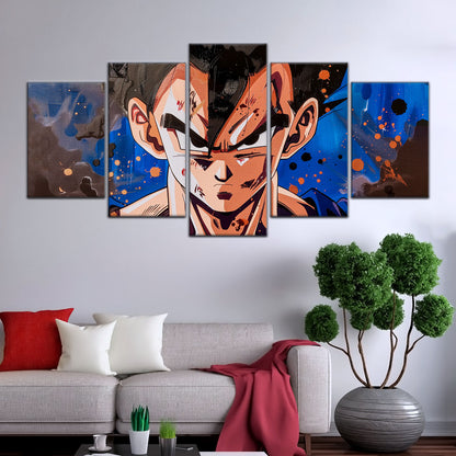 Dragon Ball Super Hero Gohan Canvas Wall Art - 5 Piece Split Panel DBZ Anime Poster - Framed Ready to Hang Living Room Man Cave Decor - DR5029