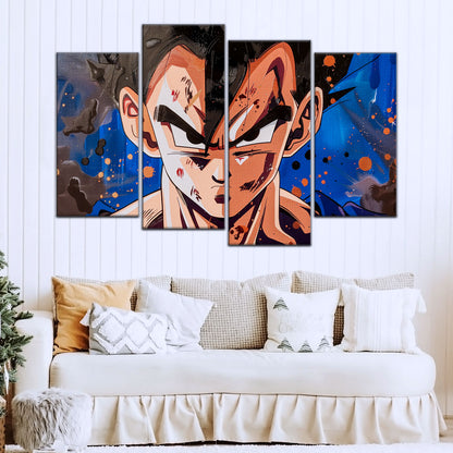 Dragon Ball Super Hero Gohan Canvas Wall Art - 5 Piece Split Panel DBZ Anime Poster - Framed Ready to Hang Living Room Man Cave Decor - DR5029