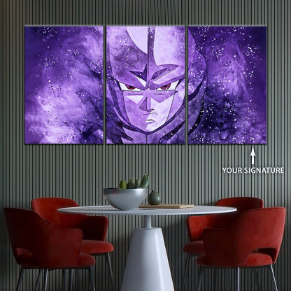 Dragon Ball Super Hit Awakens Canvas Wall Art - 5 Piece Split Panel DBZ Anime Poster - Framed Ready to Hang Living Room Man Cave Decor - DR5084