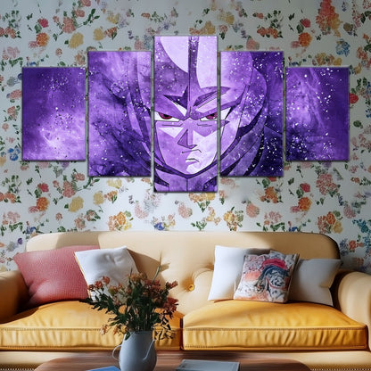 Dragon Ball Super Hit Awakens Canvas Wall Art - 5 Piece Split Panel DBZ Anime Poster - Framed Ready to Hang Living Room Man Cave Decor - DR5084