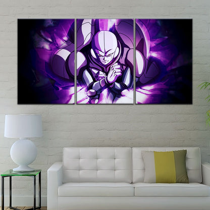 Dragon Ball Super Hit Awakens Canvas Wall Art - 5 Piece Split Panel DBZ Anime Poster - Framed Ready to Hang Living Room Man Cave Decor - DR5085