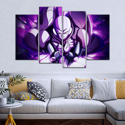 Dragon Ball Super Hit Awakens Canvas Wall Art - 5 Piece Split Panel DBZ Anime Poster - Framed Ready to Hang Living Room Man Cave Decor - DR5085