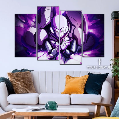 Dragon Ball Super Hit Awakens Canvas Wall Art - 5 Piece Split Panel DBZ Anime Poster - Framed Ready to Hang Living Room Man Cave Decor - DR5085