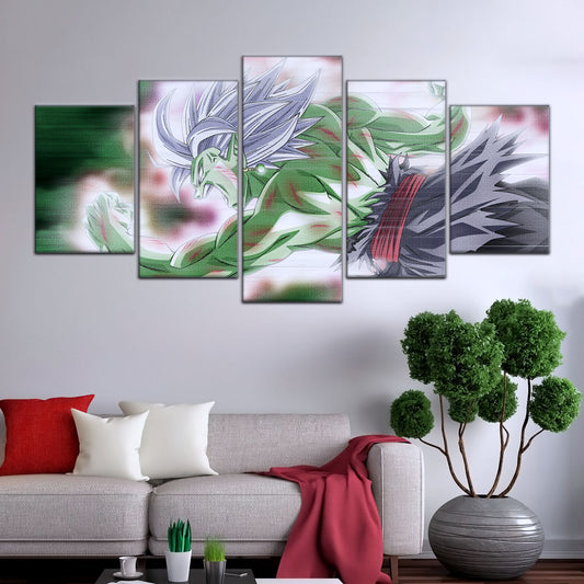 Dragon Ball Super Merged Zamasu Canvas Wall Art - 5 Piece Split Panel DBZ Anime Poster - Framed Ready to Hang Living Room Man Cave Decor - DR5137