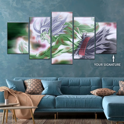Dragon Ball Super Merged Zamasu Canvas Wall Art - 5 Piece Split Panel DBZ Anime Poster - Framed Ready to Hang Living Room Man Cave Decor - DR5137