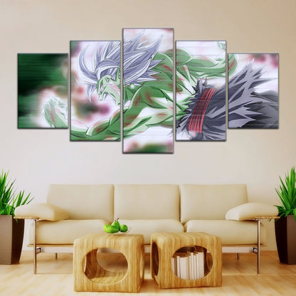 Dragon Ball Super Merged Zamasu Canvas Wall Art - 5 Piece Split Panel DBZ Anime Poster - Framed Ready to Hang Living Room Man Cave Decor - DR5137
