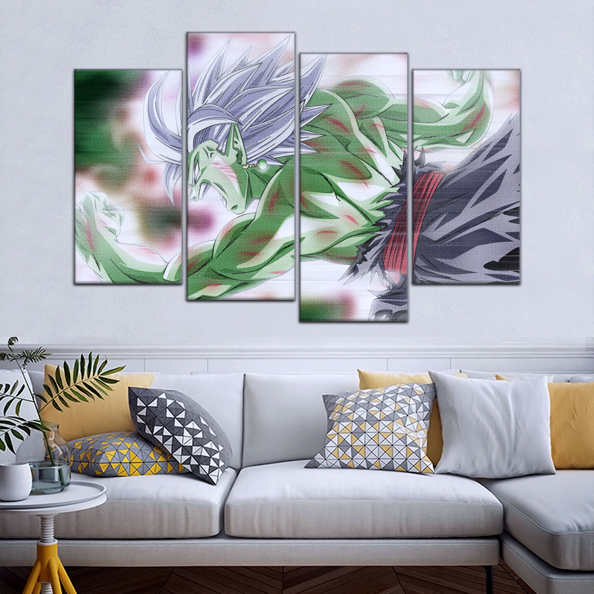 Dragon Ball Super Merged Zamasu Canvas Wall Art - 5 Piece Split Panel DBZ Anime Poster - Framed Ready to Hang Living Room Man Cave Decor - DR5137
