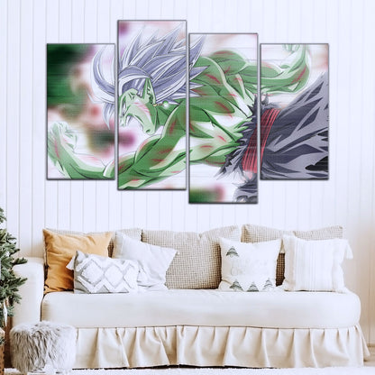 Dragon Ball Super Merged Zamasu Canvas Wall Art - 5 Piece Split Panel DBZ Anime Poster - Framed Ready to Hang Living Room Man Cave Decor - DR5137