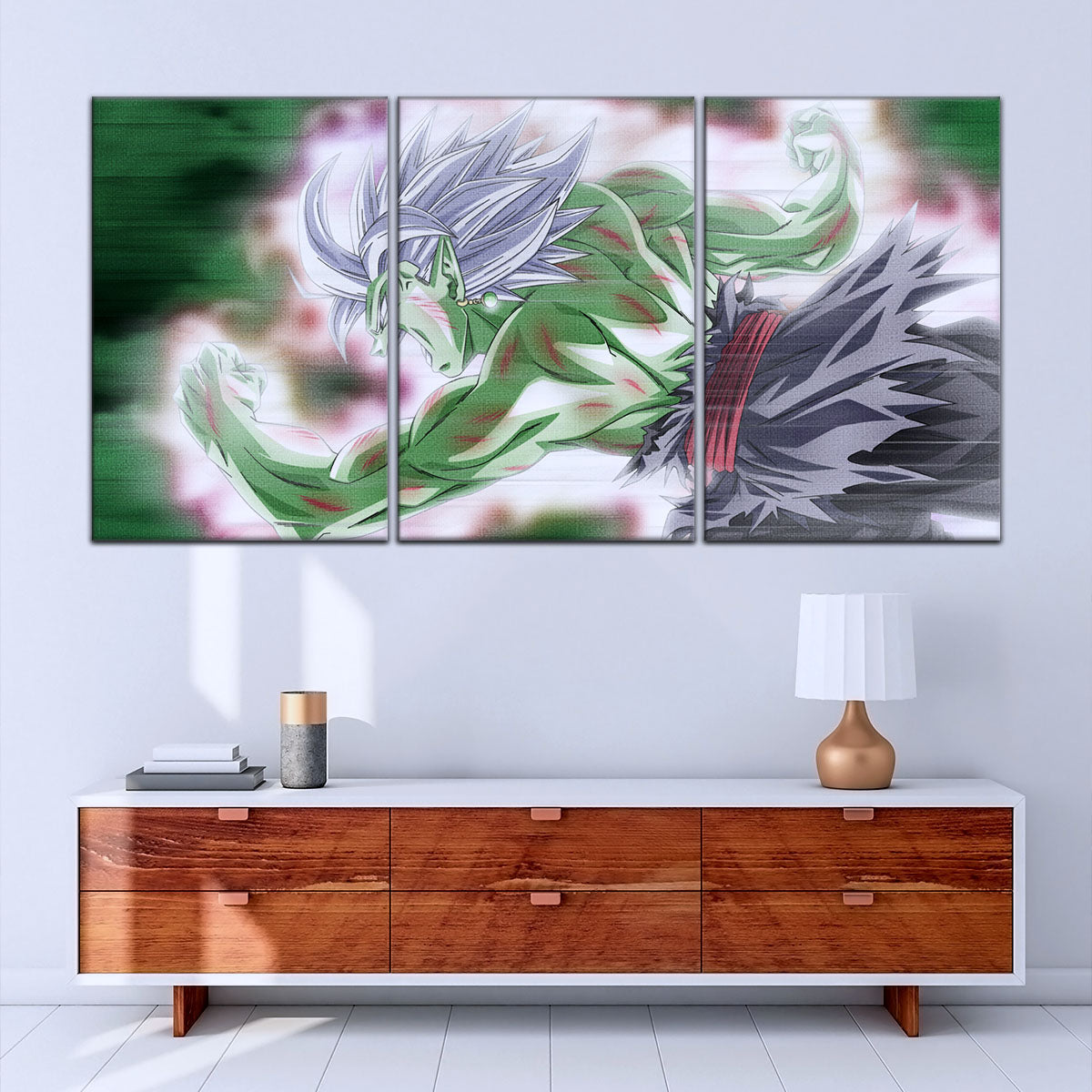 Dragon Ball Super Merged Zamasu Canvas Wall Art - 5 Piece Split Panel DBZ Anime Poster - Framed Ready to Hang Living Room Man Cave Decor - DR5137