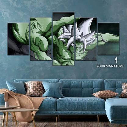 Dragon Ball Super Merged Zamasu Canvas Wall Art - 5 Piece Split Panel DBZ Anime Poster - Framed Ready to Hang Living Room Man Cave Decor - DR5139
