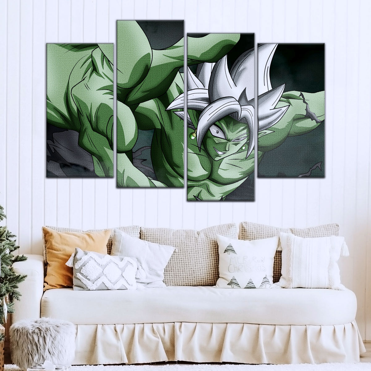 Dragon Ball Super Merged Zamasu Canvas Wall Art - 5 Piece Split Panel DBZ Anime Poster - Framed Ready to Hang Living Room Man Cave Decor - DR5139