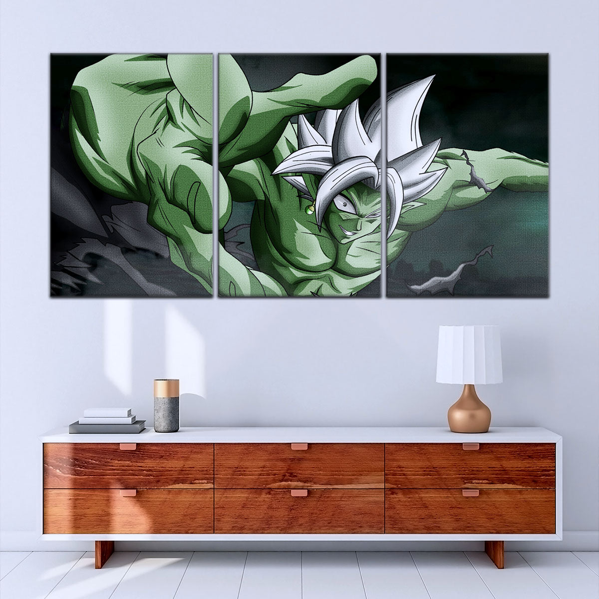 Dragon Ball Super Merged Zamasu Canvas Wall Art - 5 Piece Split Panel DBZ Anime Poster - Framed Ready to Hang Living Room Man Cave Decor - DR5139