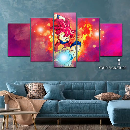 Dragon Ball Super Canvas Wall Art - DR5081 - Super Saiyan God Goku