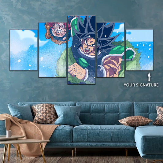 Dragon Ball Super Canvas Wall Art - DR5058 - Super Saiyan God Goku vs Broly