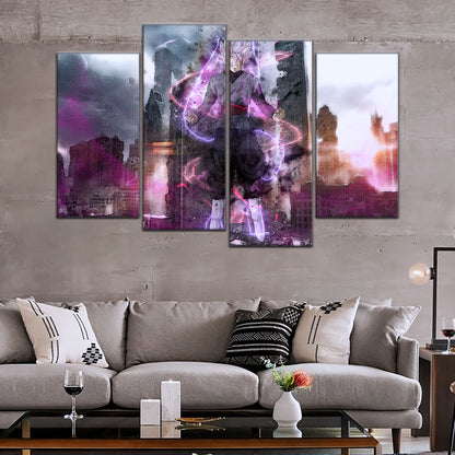 Dragon Ball Super Saiyan Rose Black Goku Canvas Wall Art - 5 Piece Split Panel DBZ Anime Poster - Ready to Hang Living Room Man Cave Decor - DR5008