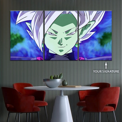 Dragon Ball Super Zamasu Canvas Wall Art - 5 Piece Split Panel DBZ Anime Poster - Framed Ready to Hang Living Room Man Cave Decor - DR5133