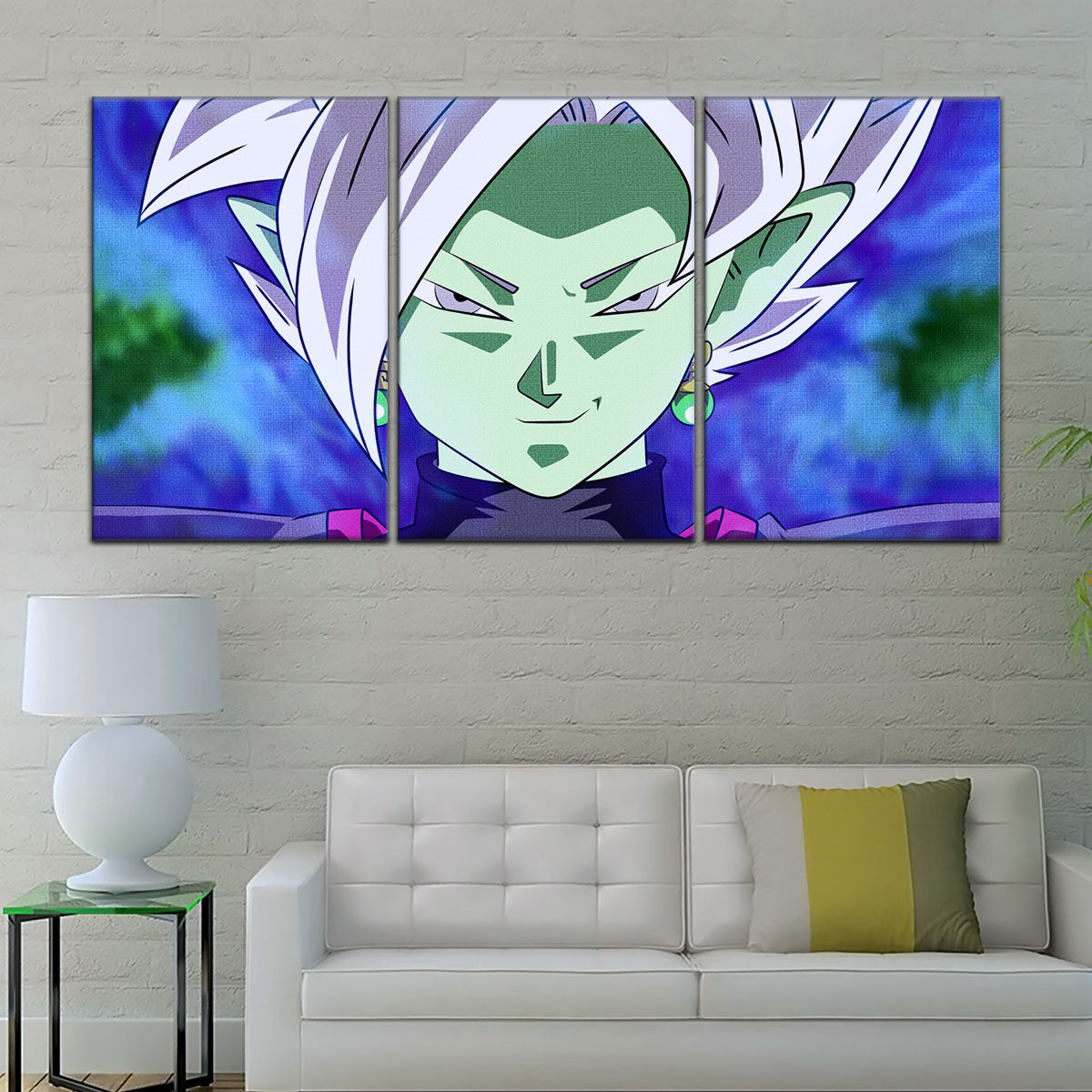 Dragon Ball Super Zamasu Canvas Wall Art - 5 Piece Split Panel DBZ Anime Poster - Framed Ready to Hang Living Room Man Cave Decor - DR5133