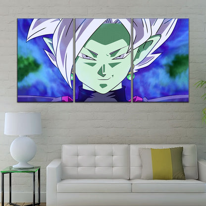 Dragon Ball Super Zamasu Canvas Wall Art - 5 Piece Split Panel DBZ Anime Poster - Framed Ready to Hang Living Room Man Cave Decor - DR5133