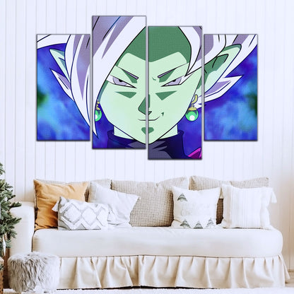 Dragon Ball Super Zamasu Canvas Wall Art - 5 Piece Split Panel DBZ Anime Poster - Framed Ready to Hang Living Room Man Cave Decor - DR5133