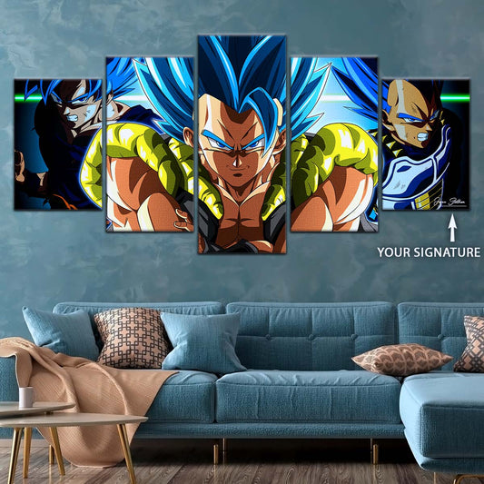 Dragon Ball Wall Art - DR5028 - Gogeta & Goku - Vegeta - Super Saiyan Blue - Dragon Ball Super - Dragon Ball Poster - Dragon Ball Canvas