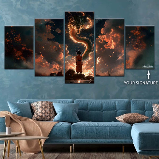 Dragon Ball Wall Art - DR5069 - Goku and Shenron - Dragon Ball Z - Dragon Ball Poster - Dragon Ball Canvas