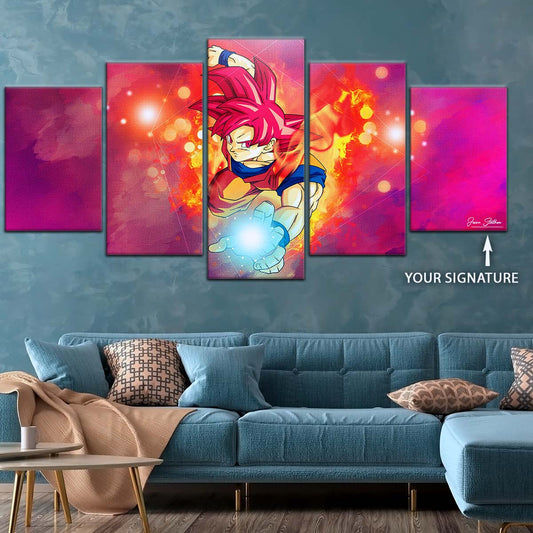 Dragon Ball Wall Art - DR5081 - Goku's Fiery Super Saiyan God - Dragon Ball Super - Dragon Ball Poster - Dragon Ball Canvas