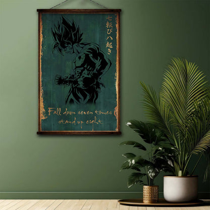 Dragon Ball Wall Art - Dragon Ball Poster - Dragon Ball Canvas - Fall Down Seven Times Stand Up Eight - Goku - DR063 - Vertical Poster - Vertical Canvas