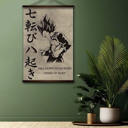 Dragon Ball Wall Art - Dragon Ball Poster - Dragon Ball Canvas - Fall Down Seven Times Stand Up Eight - Vegeta - DR012 - Vertical Poster - Vertical Canvas