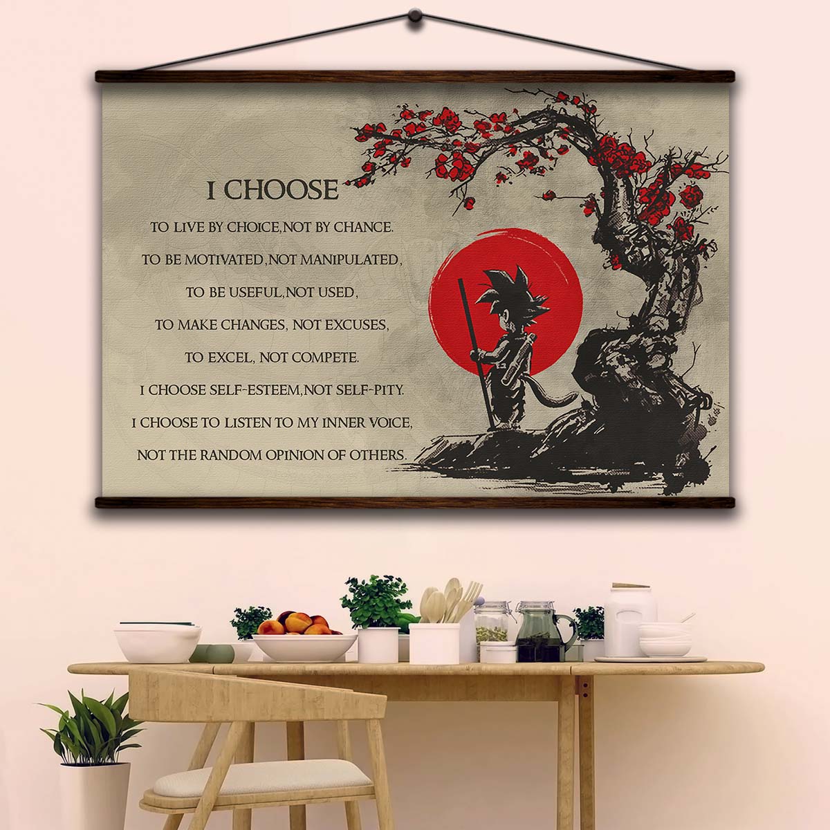 Dragon Ball Wall Art - Dragon Ball Poster - Dragon Ball Canvas - I Choose - Goku - DR024 - Horizontal Canvas - Horizontal Poster
