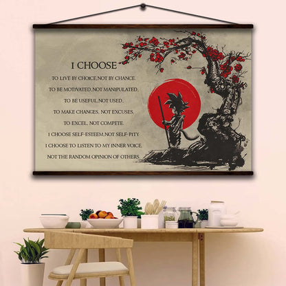 Dragon Ball Wall Art - Dragon Ball Poster - Dragon Ball Canvas - I Choose - Goku - DR024 - Horizontal Canvas - Horizontal Poster