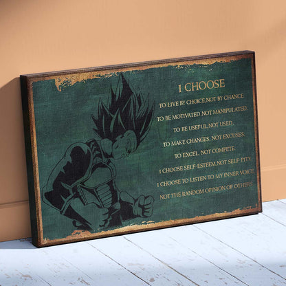 Dragon Ball Wall Art - Dragon Ball Poster - Dragon Ball Canvas - I Choose - Vegeta - DR069 - Horizontal Canvas - Horizontal Poster