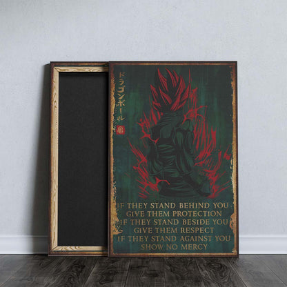 Dragon Ball Wall Art - Dragon Ball Poster - Dragon Ball Canvas - IF - Show No Mercy - Goku - Vegeta - Vegeto - DR062 - Vertical Poster - Vertical Canvas