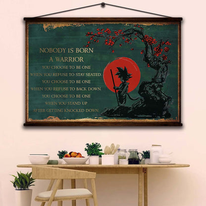 Dragon Ball Wall Art - Dragon Ball Poster - Dragon Ball Canvas - Nobody Is Born A Warrior - Goku - DR066 - Horizontal Canvas - Horizontal Poster