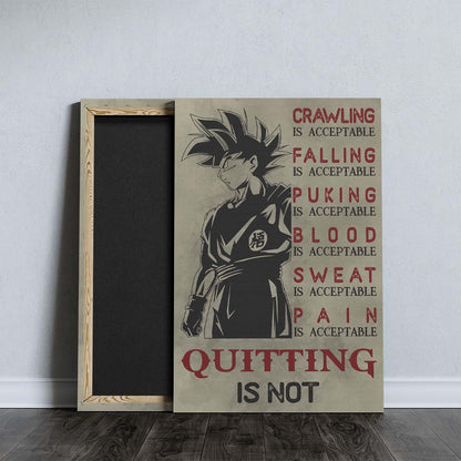 Dragon Ball Wall Art - Dragon Ball Poster - Dragon Ball Canvas - Quitting Is Not - Goku - DR055 - Vertical Poster - Vertical Canvas