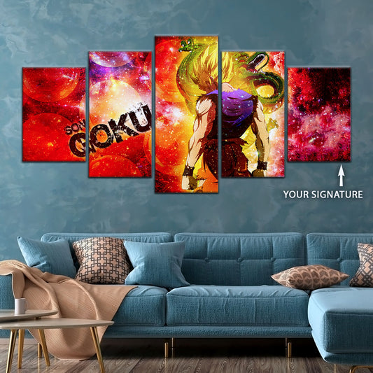 Dragon Ball Canvas Wall Art - DR5070 - Super Saiyan Goku - Shenron