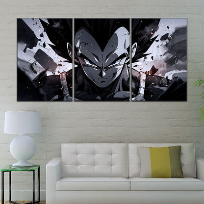 Dragon Ball Z Vegeta Canvas Wall Art - 5 Piece Split Panel Anime Poster - Framed Ready to Hang Living Room Man Cave Decor - DR5115