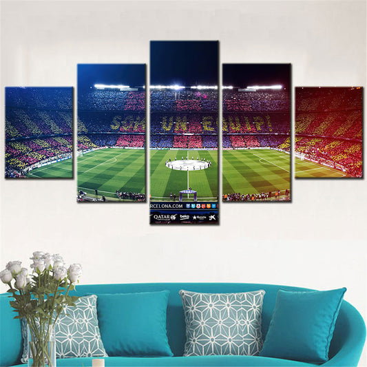 Football - 5 Pieces Wall Art - FB5016 - Barcelona Soccer Stadium - Football Poster - Football Canvas