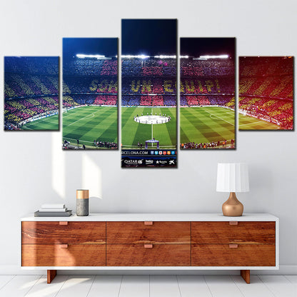 Football - 5 Pieces Wall Art - FB5016 - Barcelona Soccer Stadium - Football Poster - Football Canvas