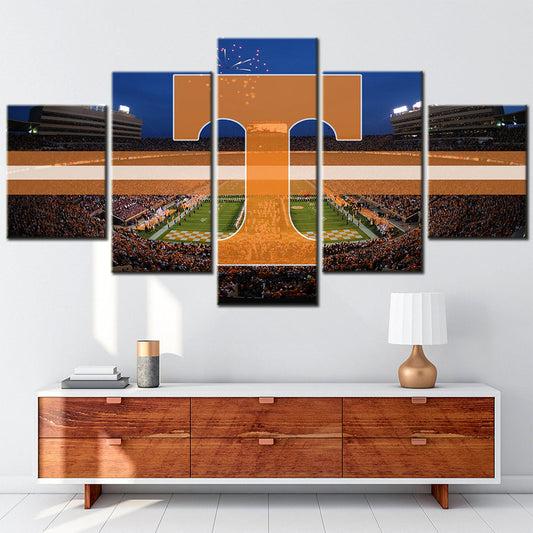 Football Team - 5 Pieces Wall Art - FT5006 - Tennessee Volunteers Football Stadium - Football Team Poster - Football Team Canvas