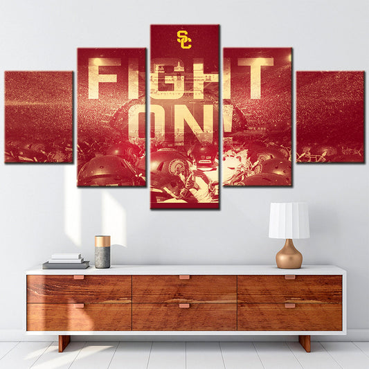 Football Team - 5 Pieces Wall Art - FT5010 - USC Trojans Football - Football Team Poster - Football Team Canvas