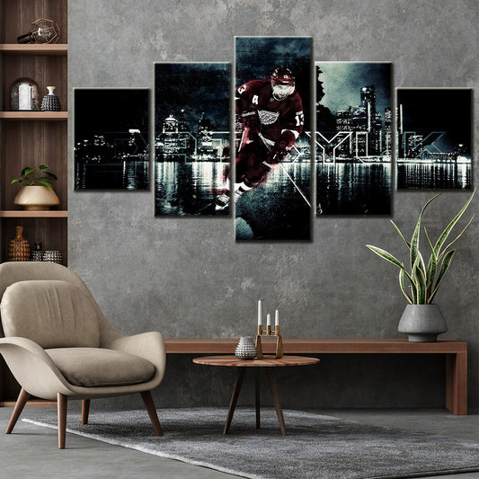 Hockey - 5 Pieces Wall Art - Detroit Red Wings - Ice Hockey Team - HK5010 - Hockey Poster - Hockey Canvas