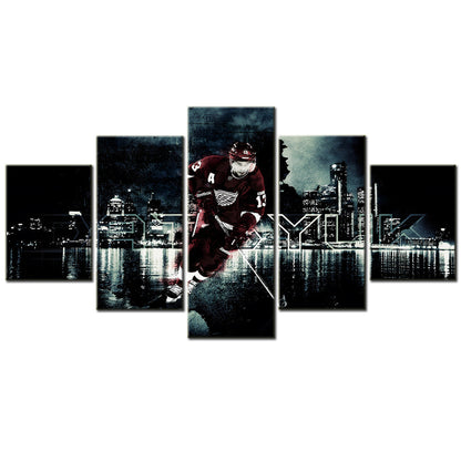Hockey - 5 Pieces Wall Art - Detroit Red Wings - Ice Hockey Team - HK5010 - Hockey Poster - Hockey Canvas