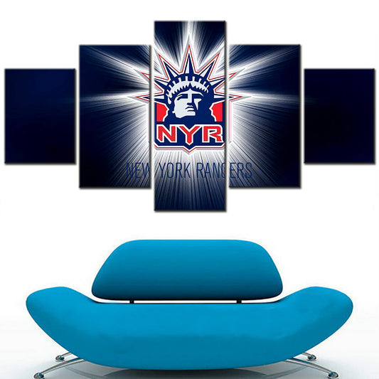 Hockey - 5 Pieces Wall Art - HK5005 - New York Rangers - Ice Hockey Team - Hockey Poster - Hockey Canvas