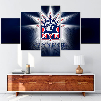 Hockey - 5 Pieces Wall Art - HK5005 - New York Rangers - Ice Hockey Team - Hockey Poster - Hockey Canvas