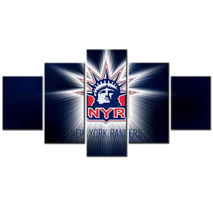 Hockey - 5 Pieces Wall Art - HK5005 - New York Rangers - Ice Hockey Team - Hockey Poster - Hockey Canvas